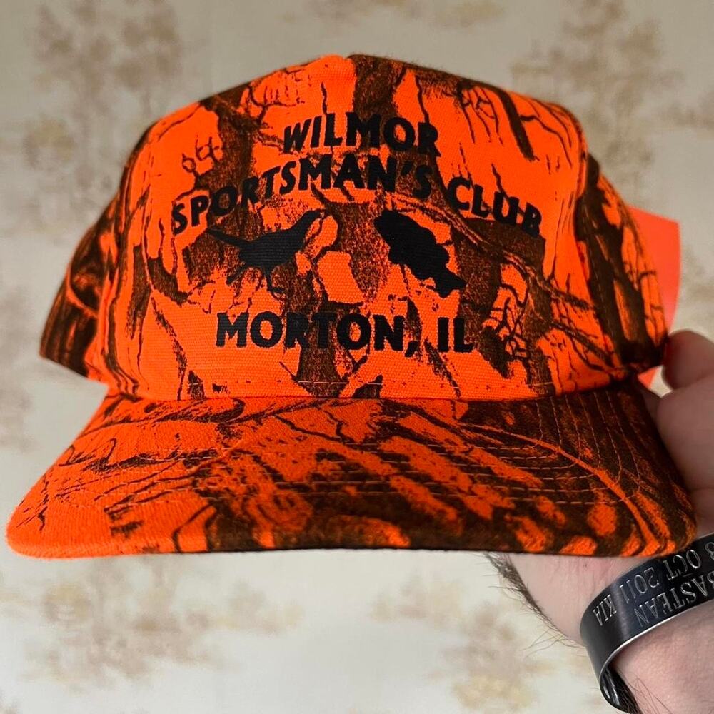 NWT 00s Wilmar Sportsman's Club Hat | Camo & Blaze Orange | OSFA